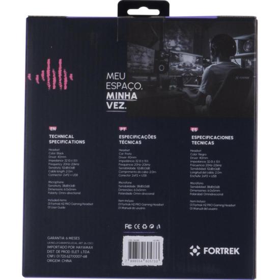 Headset Gamer Fortrek H2 P2 + USB Preto por 107,42 à vista no boleto/pix ou parcele em até 4x sem juros. Compre na loja Fortrek!