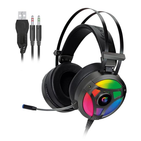 Headset Gamer RGB H1 PRO Cinza FORTREK (64391)