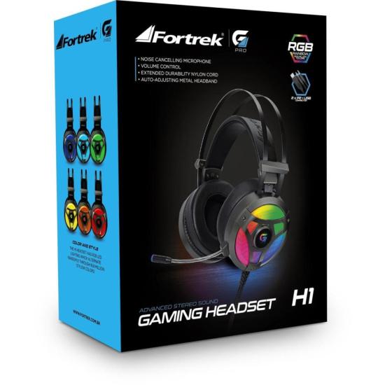 Headset Gamer RGB H1 PRO Cinza FORTREK - Mundomax
