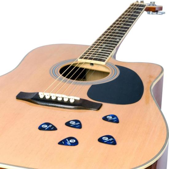 Palheta MUNDOMAX Madrepérola Média Azul (embalagem c/ 6uni.) por 12,99 à vista no boleto/pix ou parcele em até 1x sem juros. Compre na loja Mundomax!