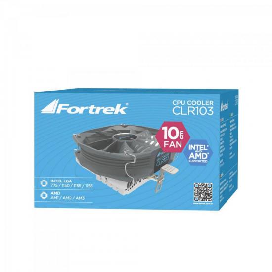 Cooler Para CPU 106x110x65mm CLR-103 Preto FORTREK por 34,90 à vista no boleto/pix ou parcele em até 1x sem juros. Compre na loja Mundomax!