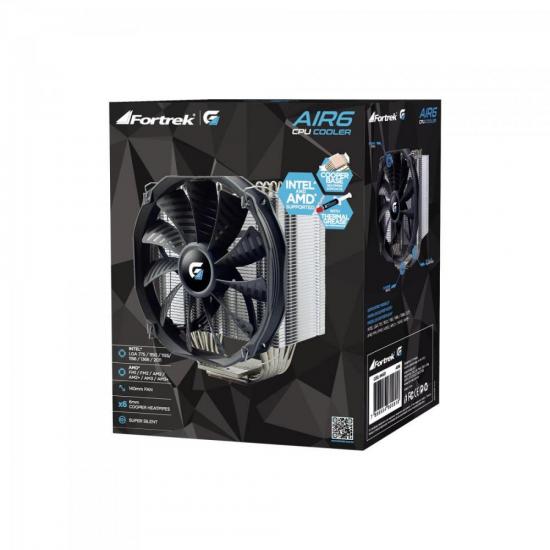 Cooler Para CPU 146x99x160mm AIR6 FORTREK por 164,90 à vista no boleto/pix ou parcele em até 6x sem juros. Compre na loja Mundomax!
