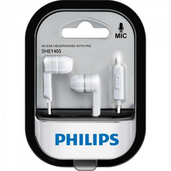 Fone de Ouvido c/ Microfone SHE1405WT/94 Branco PHILIPS por 0,00 à vista no boleto/pix ou parcele em até 1x sem juros. Compre na loja Mundomax!