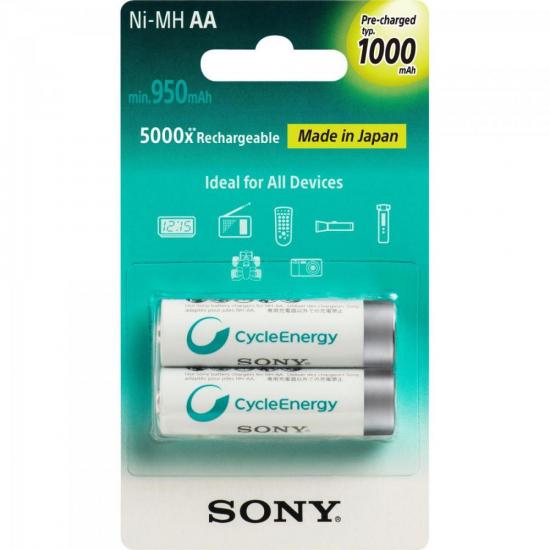 Pilha Recarregável AA 1000mAh NiMh NH-AA B2RN SONY por 0,00 à vista no boleto/pix ou parcele em até 1x sem juros. Compre na loja Mundomax!