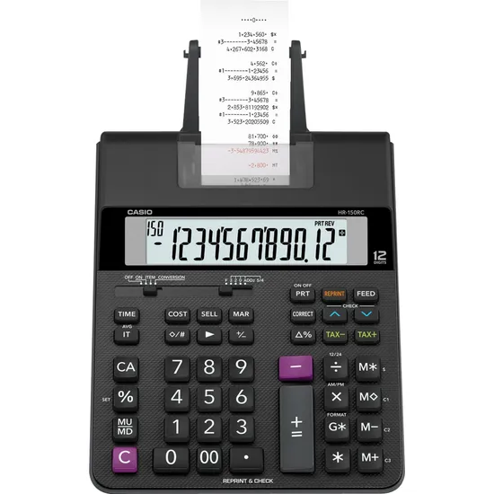 Calculadora Com Bobina Compacta Casio HR150RC-B Preta (64729)