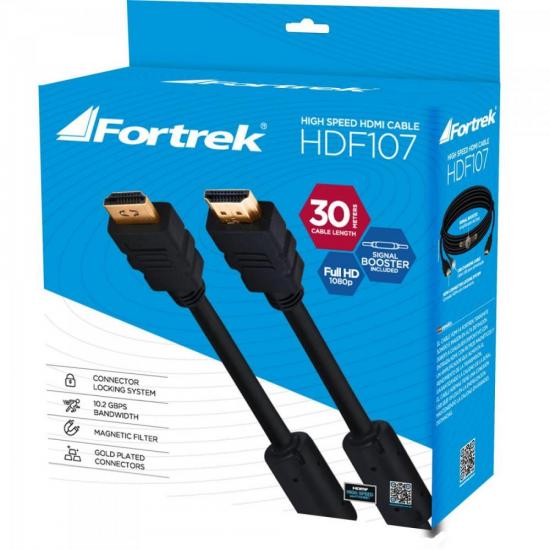 Cabo HDMI 1.4 30m 1080P 30HZ Preto HDF-107 FORTREK por 230,90 à vista no boleto/pix ou parcele em até 9x sem juros. Compre na loja Mundomax!