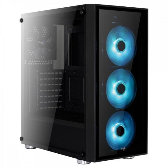 Gabinete Mid Tower ATX QUARTZ RGB Preto AEROCOOL por 742,90 à vista no boleto/pix ou parcele em até 10x sem juros. Compre na loja Mundomax!
