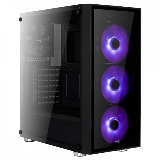 Gabinete Mid Tower ATX QUARTZ RGB Preto AEROCOOL por 742,90 à vista no boleto/pix ou parcele em até 10x sem juros. Compre na loja Mundomax!
