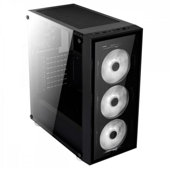 Gabinete Mid Tower ATX QUARTZ RGB Preto AEROCOOL por 742,90 à vista no boleto/pix ou parcele em até 10x sem juros. Compre na loja Mundomax!