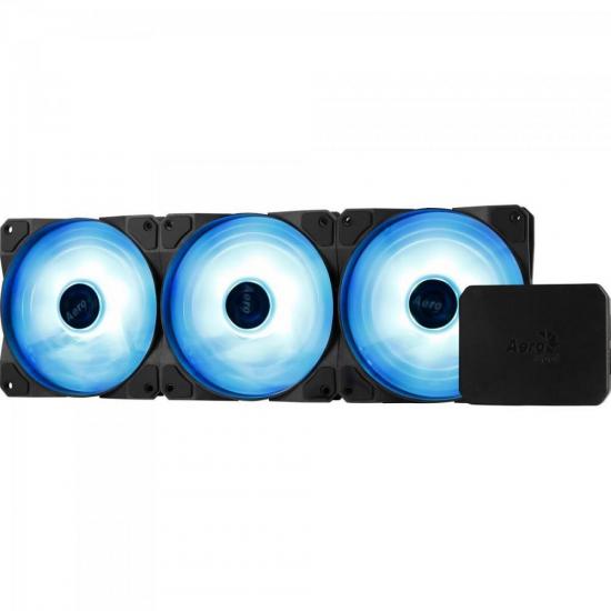 Cooler FAN Triplo RGB c/ Controlador P7-F12 PRO Preto AEROCOOL (64795)