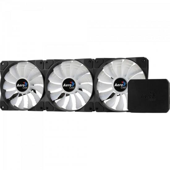 Cooler FAN Triplo RGB c/ Controlador P7-F12 PRO Preto AEROCOOL por 259,90 à vista no boleto/pix ou parcele em até 10x sem juros. Compre na loja Mundomax!