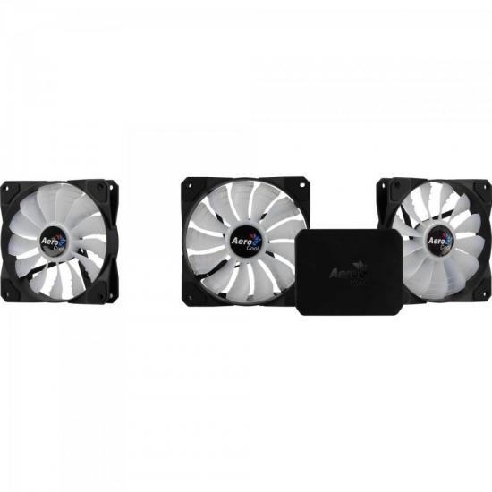 Cooler FAN Triplo RGB c/ Controlador P7-F12 PRO Preto AEROCOOL por 259,90 à vista no boleto/pix ou parcele em até 10x sem juros. Compre na loja Mundomax!