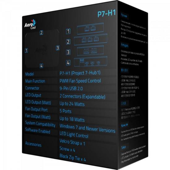 Controlador RGB P7-H1 Preto AEROCOOL por 120,90 à vista no boleto/pix ou parcele em até 4x sem juros. Compre na loja Mundomax!