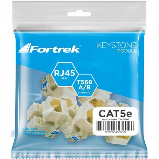 Tomada Keystone RJ45 Fêmea CAT5E KS101 FORTREK por 29,90 à vista no boleto/pix ou parcele em até 1x sem juros. Compre na loja Mundomax!