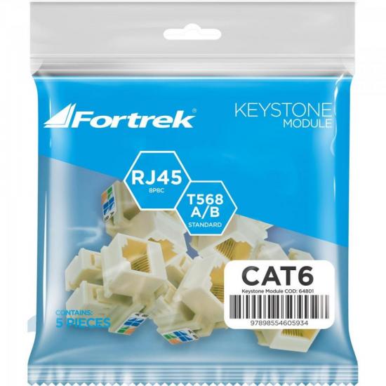 Tomada Keystone RJ45 Fêmea CAT6 KS112 FORTREK por 22,90 à vista no boleto/pix ou parcele em até 1x sem juros. Compre na loja Mundomax!
