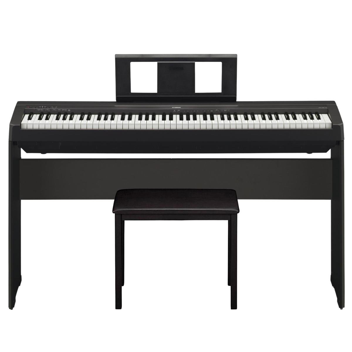 YAMAHA 電子ピアノ P-45 純正スタンド＋純正チェア＋ソフトケース付属② Kit Piano P-45 Preto YAMAHA + Estante + Acessórios - Mundomax