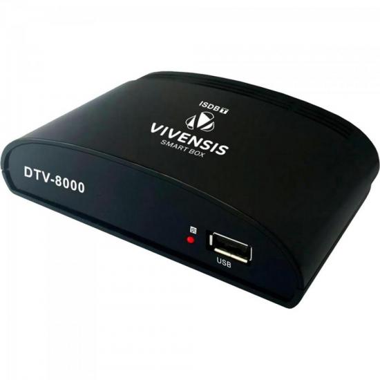 Conversor de TV Digital DTV 8000 Preto VIVENSIS por 0,00 à vista no boleto/pix ou parcele em até 1x sem juros. Compre na loja Mundomax!