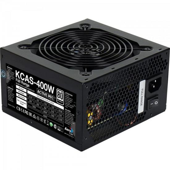 Fonte Gamer ATX Aerocool KCAS 400W 80 Plus Full Range APFC por 268,71 à vista no boleto/pix ou parcele em até 10x sem juros. Compre na loja Aerocool!