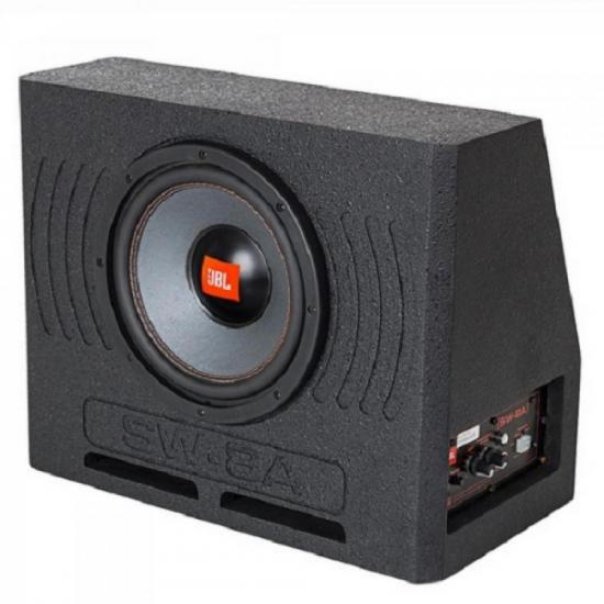 Caixa 8\" p/ Porta Mala Universal Ativa SW8A Preto JBL por 0,00 à vista no boleto/pix ou parcele em até 1x sem juros. Compre na loja Mundomax!