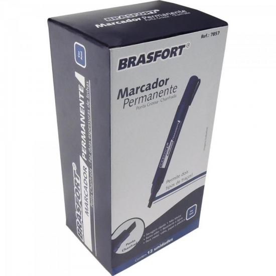 Caneta Marcador Permanente Ponta Grossa Azul Brasfort por 32,99 à vista no boleto/pix ou parcele em até 1x sem juros. Compre na loja Mundomax!