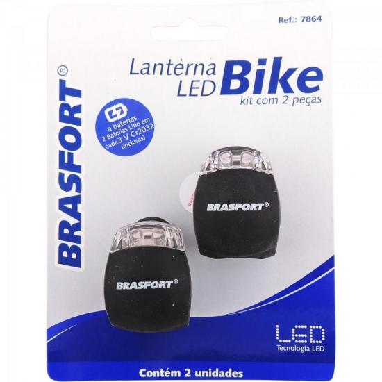 KIT Lanterna LED Para Bike Preto Brasfort por 22,00 à vista no boleto/pix ou parcele em até 1x sem juros. Compre na loja Mundomax!