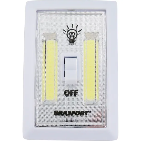 Luminaria LED Tipo Interruptor Branco BRASFORT por 0,00 à vista no boleto/pix ou parcele em até 1x sem juros. Compre na loja Mundomax!