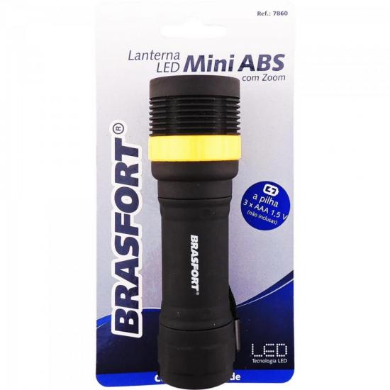 Lanterna LED Mini ABS C/ Zoom Preto BRASFORT por 26,99 à vista no boleto/pix ou parcele em até 1x sem juros. Compre na loja Mundomax!