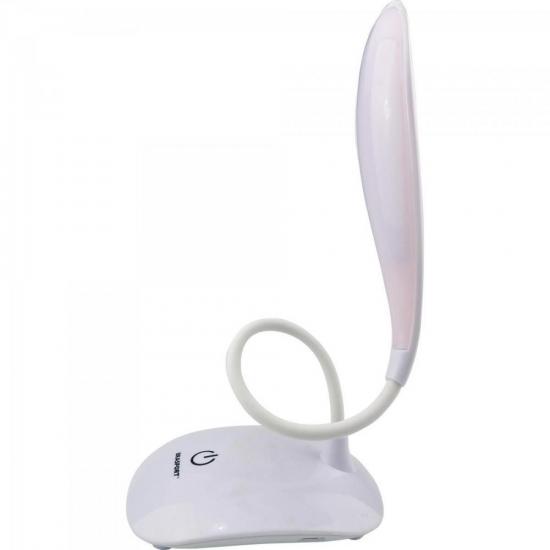 Luminaria de Mesa LED USB Flex Branco Brasfort por 53,99 à vista no boleto/pix ou parcele em até 2x sem juros. Compre na loja Mundomax!