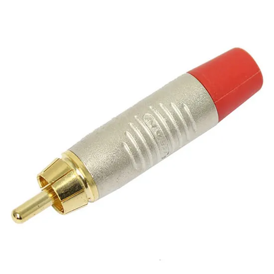 Conector RCA macho de cabo com 2 pólos RF2C-AU-2/10 Vermelho/Níquel REAN por 21,90 à vista no boleto/pix ou parcele em até 1x sem juros. Compre na loja Mundomax!