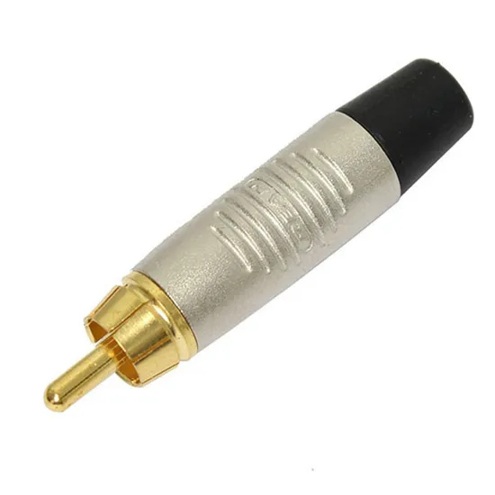 Conector RCA macho de cabo c/ 2 pólos RF2C-AU-0/10 Preto/Níquel REAN por 23,90 à vista no boleto/pix ou parcele em até 1x sem juros. Compre na loja Mundomax!