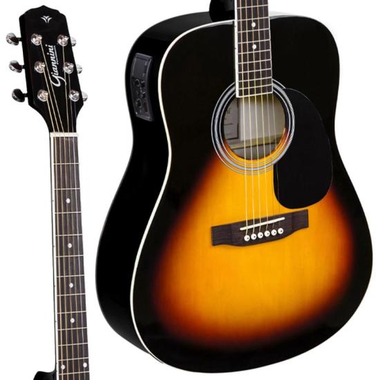 Violão Giannini GD1 EQ Eletroacústico Dreadnought Vintage Sunburst Satin por 769,00 à vista no boleto/pix ou parcele em até 10x sem juros. Compre na loja Mundomax!