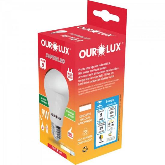 Lâmpada LED Bulbo 9W Bivolt 6500K Superled Branca OUROLUX por 5,99 à vista no boleto/pix ou parcele em até 1x sem juros. Compre na loja Mundomax!