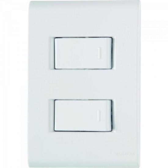 Interruptor Duplo 4x2 c/ 2 Teclas 10A 250V Tablet Branco TRAMONTINA por 10,90 à vista no boleto/pix ou parcele em até 1x sem juros. Compre na loja Mundomax!