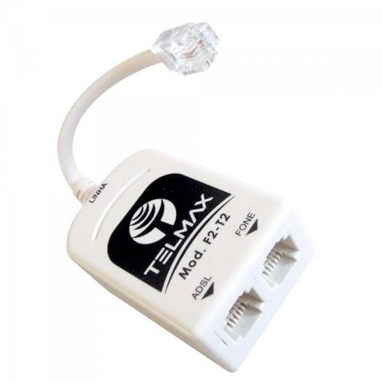 Filtro Modem ADSL 2 Saida F2-T2 Branco TELMAX por 0,00 à vista no boleto/pix ou parcele em até 1x sem juros. Compre na loja Mundomax!