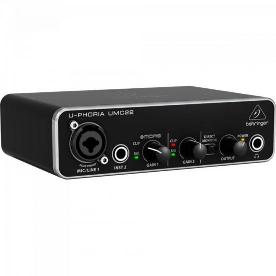 Interface Digital UMC22 Preto BEHRINGER por 979,99 à vista no boleto/pix ou parcele em até 10x sem juros. Compre na loja Mundomax!