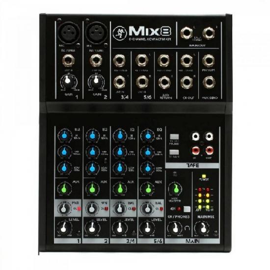 Mesa de Som 8 Canais MIX8 Preta MACKIE (65336)