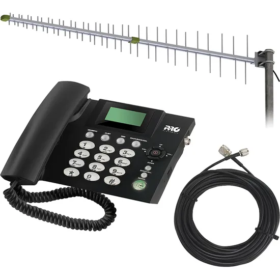Kit Telefone Celular Fixo PROKS-50100 + Antena PQAG-4015 + Cabo 12mm (65537)