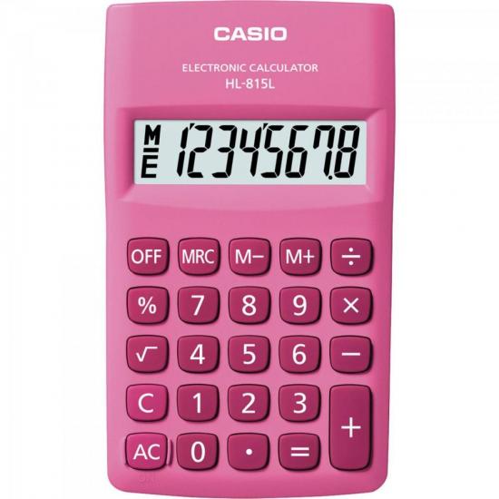 Calculadora de Bolso Casio HL815L 8 Dígitos Rosa (65554)
