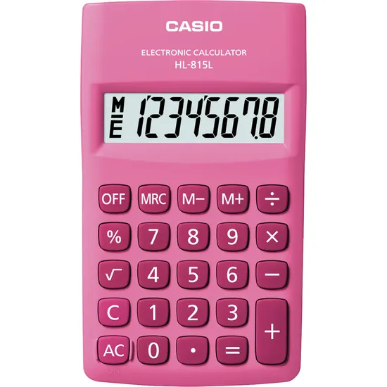 Calculadora de Bolso Casio HL815L 8 Dígitos Rosa por 32,99 à vista no boleto/pix ou parcele em até 1x sem juros. Compre na loja Mundomax!