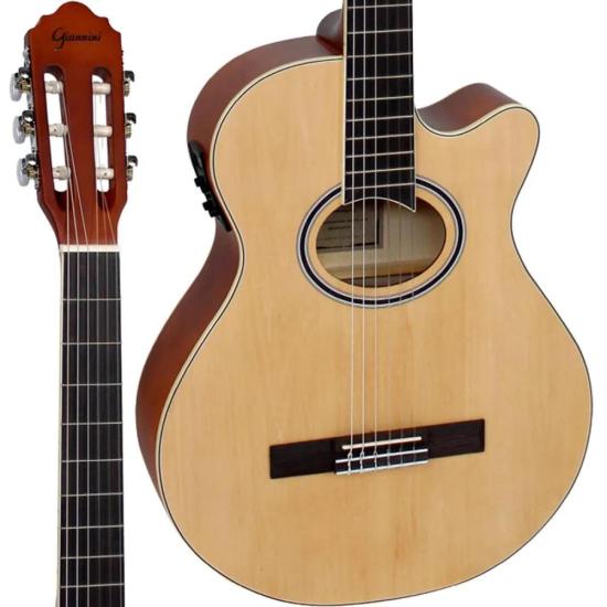 Violão Giannini GNF1D Mini Jumbo Nylon Natural por 819,00 à vista no boleto/pix ou parcele em até 10x sem juros. Compre na loja Mundomax!