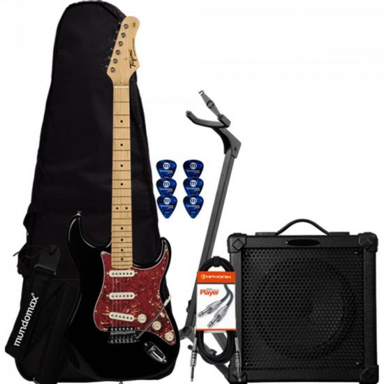 Kit Guitarra TAGIMA Woodstock Series TG-530 Preta + Cubo + Acessórios (65739)