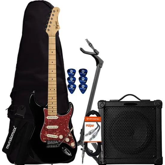 Kit Guitarra TAGIMA Woodstock Series TG-530 Preta + Cubo + Acessórios (65739)