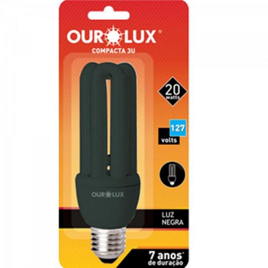 Lâmpada Compacta Luz Negra 3U 20W 127V OUROLUX por 28,90 à vista no boleto/pix ou parcele em até 1x sem juros. Compre na loja Mundomax!