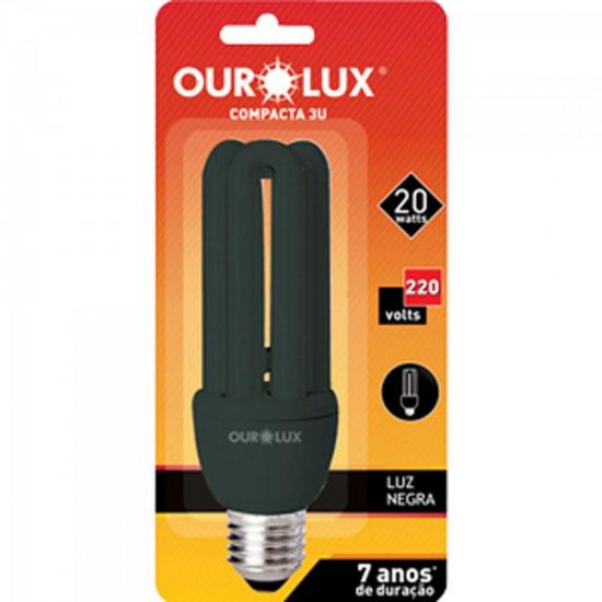 Lâmpada Compacta Luz Negra 3U 20W 220V OUROLUX por 39,90 à vista no boleto/pix ou parcele em até 1x sem juros. Compre na loja Mundomax!