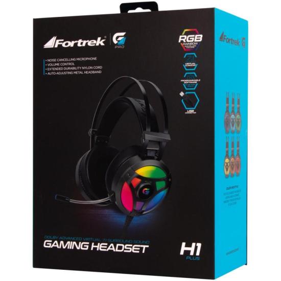Headset Gamer Fortrek H1+ 7.1 USB RGB Cinza por 198,99 à vista no boleto/pix ou parcele em até 7x sem juros. Compre na loja Mundomax!