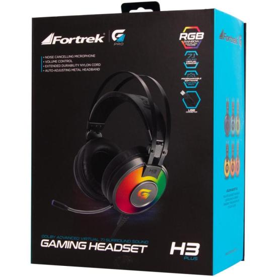 Headset Gamer Fortrek H3+ 7.1 USB RGB Cinza por 273,90 à vista no boleto/pix ou parcele em até 10x sem juros. Compre na loja Mundomax!