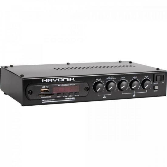 Amplificador Hayonik PRO510 50W RMS Com Gongo por 450,00 à vista no boleto/pix ou parcele em até 10x sem juros. Compre na loja Mundomax!