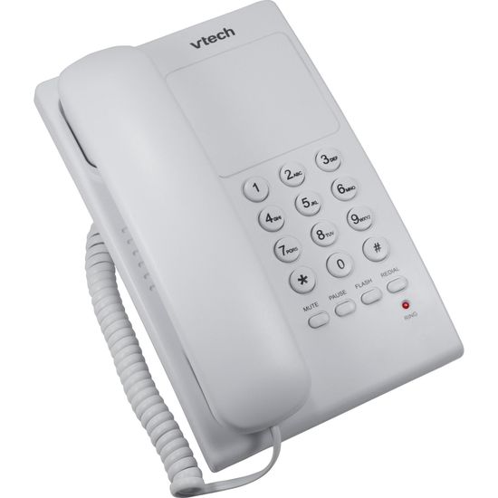 Telefone Digital de Mesa c/ Fio VTC105W Branco VTECH (66058)