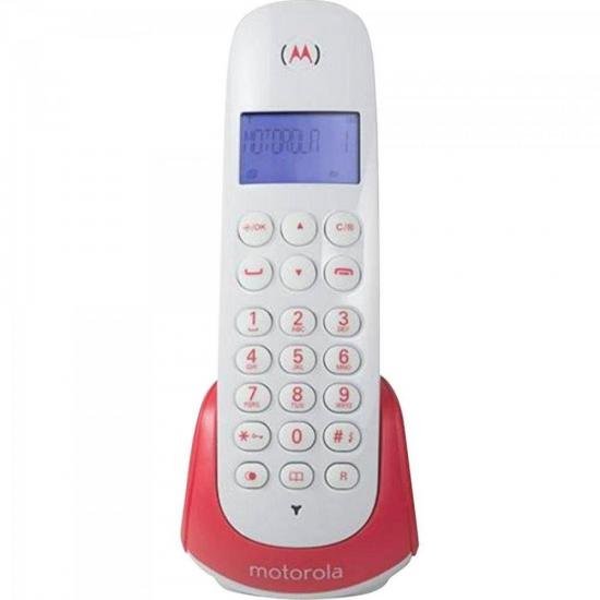 Telefone s/ fio com Id de chamada MOTO700S Branco/Vermelho MOTOROLA por 0,00 à vista no boleto/pix ou parcele em até 1x sem juros. Compre na loja Mundomax!