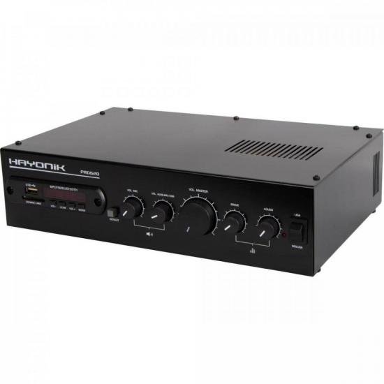 Amplificador Hayonik PRO620 100W RMS Com Gongo por 1.111,00 à vista no boleto/pix ou parcele em até 12x sem juros. Compre na loja Mundomax!